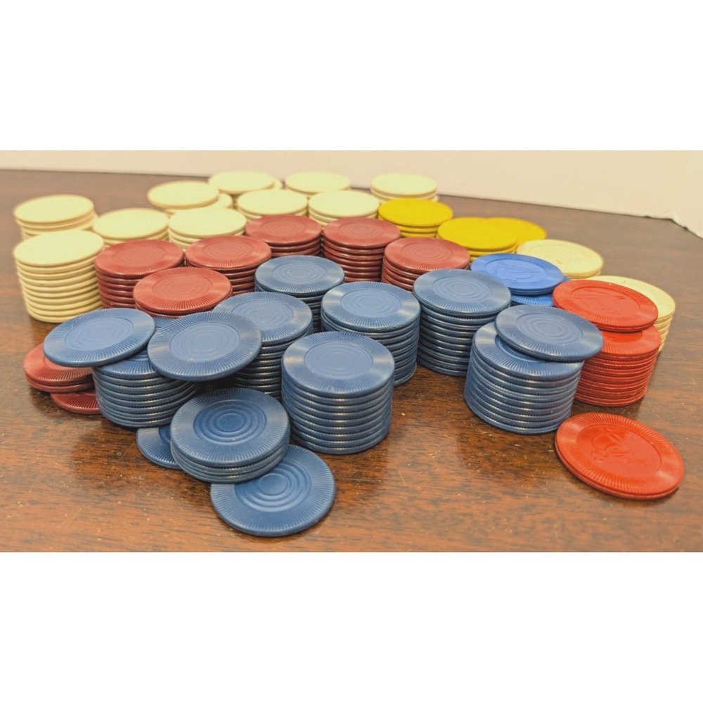 Vintage Poker Chips Lot 250+ Red Blue White Yellow Embossed Horse Jockey Casino